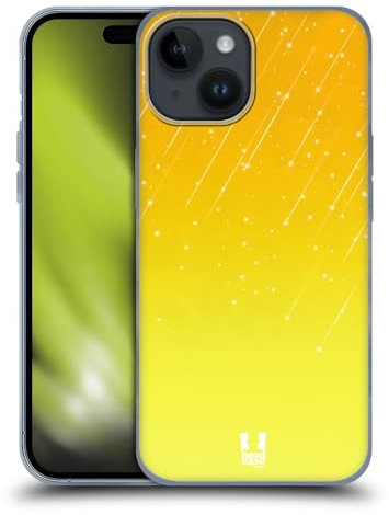 Head Case Designs Amarillo Ombre de Lluvia de Neón Caso Funda de Gel Suave Compatible con Apple iPhone 15