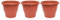 AC - Pack de 3 Macetas Mediterráneas - Plástico Resistente - Ideal para el Hogar, Plantas, Jardín, Decoración. - Cuidado de Plantas - Forma Redonda - 20 cm - Color Marrón