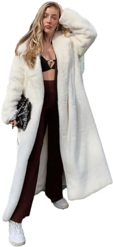 Manteau D'hiver Long En Fausse Fourrure Pour Femme, Blanc, Moelleux, Chaud, Surdimensionné, Avec Capuche, Ceinture À Revers, Vêtements D'extérieur Coréens Amples