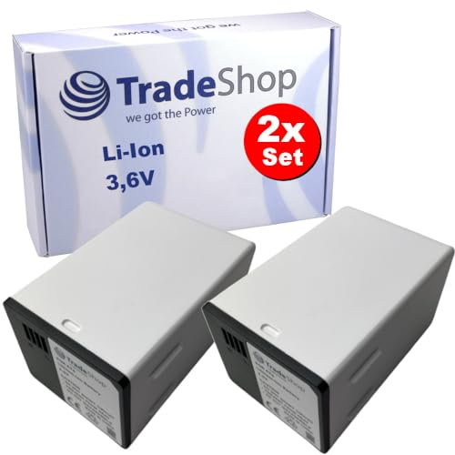 2X Trade-Shop Li-Ion Ersatz-Akku 3,6V / 15000mAh kompatibel mit Arlo Go 2, Pro 3, Pro 4, Pro 4X, Ultra 2, VML2030, FB1001, VMA5400 Überwachungskamera