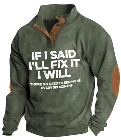 KONG JIMFAN Hoodies Oversized Pulli Decke Arbeitsjacke Herren Grauer Hoodie Pullover T Shirts Kragen Stichschutzweste Rugby Shirt Anzug Dunkelblau T Shirt Bedrucken(6-Army Green,M)