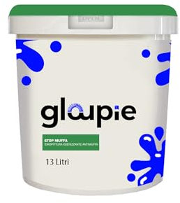 GLOUPIE STOP MUFFA Pittura All'Acqua Antimuffa Traspirante Per Pareti Per Tutti Gli Ambienti Interni, 13 Lt, Bianco, Made in Italy