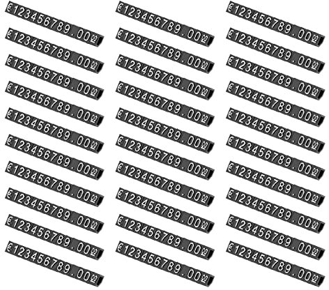 Torribaly 30 Set Preisschilder, Kunststoff WüRfel Preis Anzeige Etikett Einstellbare Nummer Stand, Preisschilder Aufsteller Price Tag für Schmuck Uhr Ring Preisauszeichnung, Schwarz