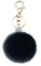 Xsclpomddy Pom Pom Schlüsselbund künstliche weiche Kaninchenhaar Taschenanhänger Ball Silber. Wasserkristall.Schlüsselanhänger für Handtasche Auto Anhänger Dekoration,Black