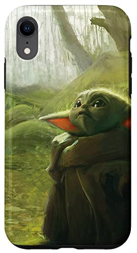 Hülle für iPhone XR Star Wars Der Mandalorianer Das Kind Grogu im Wald Kunst