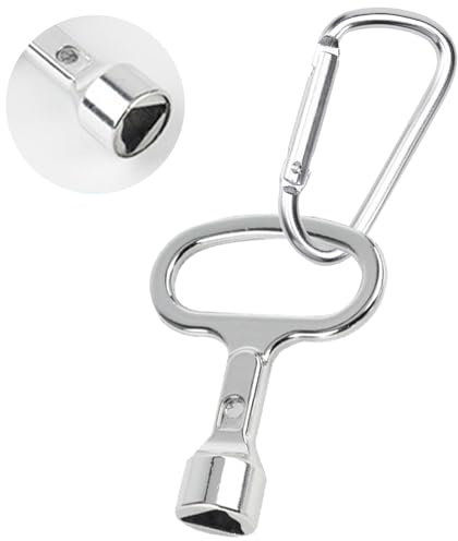 Clé Triangulaire Quiltique en Alliage d'Aluminium, Taille 53.6 mm x 40 mm, Clé de Boîte à Compteurs, Triangulaire, Argent, Manuel, Wrench