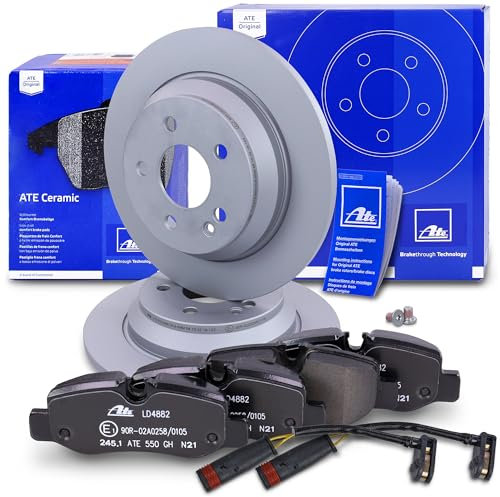 ATE Bremsenset Hinterachse inkl. Bremsscheiben hinten Ø 300 mm voll und Ceramic Bremsbeläge hinten + Verschleißkontakt Kompatibel mit MERCEDES EQV (W447), MARCO POLO (W447), VITO (W447)