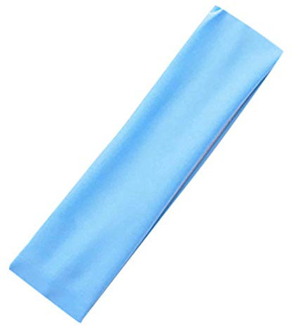 Baumwolle Haarband Damen, Elastisch Yoga Sports Headbands, Einfarbige Haarbänder, Rutschfest Stirnband, Weiches Hairwarp Haarreife für Sport Laufen Exercise Gym (Hellblau, Einheitsgröße)