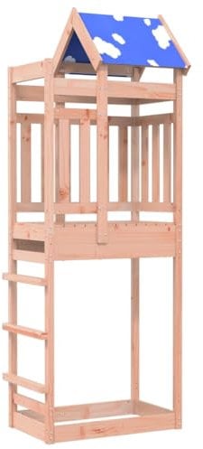 vidaXL Spielturm - 85x52,5x239 cm - Massivholz Douglasie mit Polyester Dach, vielseitige Outdoor-Spielstruktur für Kinder, Braun