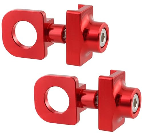 ANBOO 2 tensores de cadena para bicicleta, tensor de cadena para bicicleta, tensor de cadena de bicicleta de aleación de aluminio, ideal para bicicleta Fixie Bike de una sola velocidad (rojo)