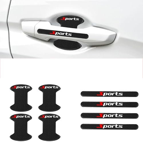 XWSBUDE 8 pièces Poignée de Porte de Voiture Protection, pour Audi A1 A3 RS3 A4 B8 B9 A4L A8L A5 A6 A7 A8 RS7 A8 Q3 Q5 Q7 Film de Protection Peinture Voiture Protection Anti-Rayures poignée