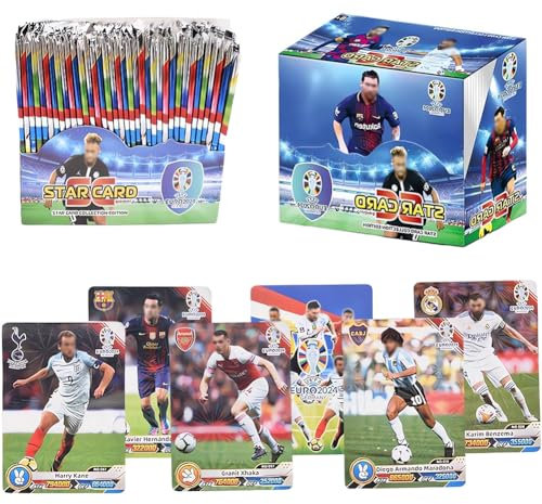 Football Collectibles Trading Cards,288PCS World Cup Star Cards,Premier League Champions League Football Gifts Children Card Game,Football Card Collection League Card Football Gifts for Fans
