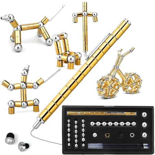 Anzmtosn Fidget Pen Magnetischer Kugelschreiber, Lustig Multifunktions Magnetstift, Fidget Toys Magnet Stifte Coole Gadgets, Stressabbau Druckkugelschreiber Geschenk für Junge Männer Frauen