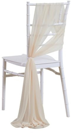 Pmnzdy 2 Stück Tüll Stuhlschleifen Schleifenband Chiffon Stoff Stuhllehne 20x 253cm Streamer Stuhl Band Stuhlhusse Stuhl Bögen Raffhalter Hochzeit Jahrestag Party Bankett Event Empfang Champagner 1#