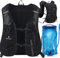 Laufrucksack Trinkrucksack Trail Rucksack Trinkweste, Hydration Pack Fahrradrucksack für Laufen, Camping, Wandern, Marathoner mit 500ML Softflasks Wasserflasche (Schwarz mit Trinkblase)