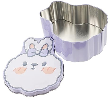 COLLBATH Hasenförmige Keksdose aus Weißblech Violett, Leer, 1 Stück