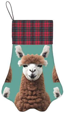 Alpaka Lama, Weihnachtssocke für Haustiere, Pfotensocke, Weihnachtsdekoration, Familienurlaub, Kamin, Heimdekoration, Baumschmuck, Schwarz, Einheitsgröße
