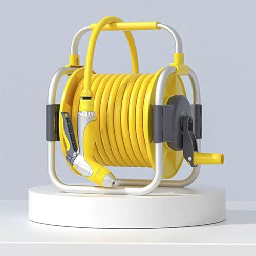 LJPZYOY Schlauchwagen, Gartenschlauchwagen, tragbarer Gartenschlauchwagen zur Blumenbewässerung im Freien mit Wasserpistole, ausziehbares Lagerregal für Wasserleitungen (40 m)