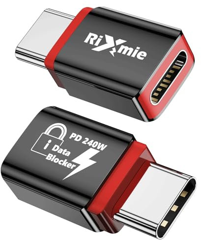 USB-C to USB-C Data Blocker (2-Pack) 2025 New | 100% Elimination of Data Transfer Possibilities, Only for Charge, Protect Against Juice-Jacking, Refuse Hacking Support up to 240W PD Charging