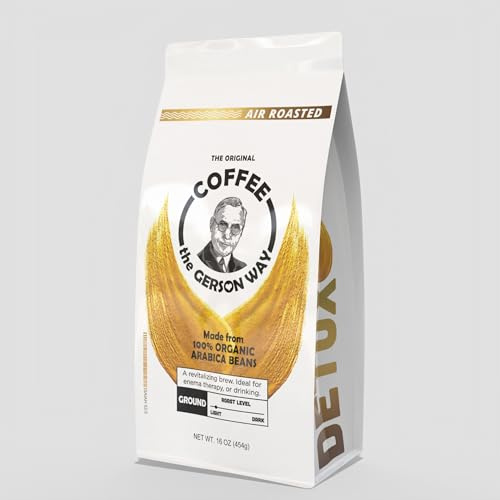 Coffee, The Gerson Way - Light (Air) Roast, Ground, Detox, Enema, Drinkable, 1lb, Lab Tested