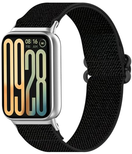 Disscool Replacement Adjustable Wristbands Compatible with Redmi Watch 5/Watch 4 Comfortable Nylon Wrist Compatible with Xiaomi Smart Band 9 Pro/Band 8 Pro Strap Smart Watch Accessories(Black)