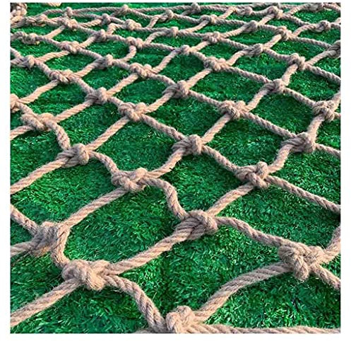 DEWADE Rope Net for Treehouse, Plants Fence Hemp Rope Netting Children Swing Climbing Safety Net Balcony Railing Protective Net(1x4m)