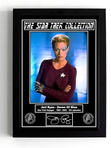 Gerahmter Kunstdruck, A5, Jeri Ryan, Star Trek, Seven of Nine (Rahmen 21 x 16 x 1,5 cm)