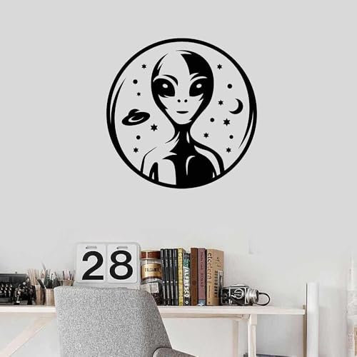 Alien Area 51 Sterne Planeten Universum Galaxie Vinyl Wandaufkleber Home Decor Kunst Wandbild Wandaufkleber Geschenk 57 x 57 cm