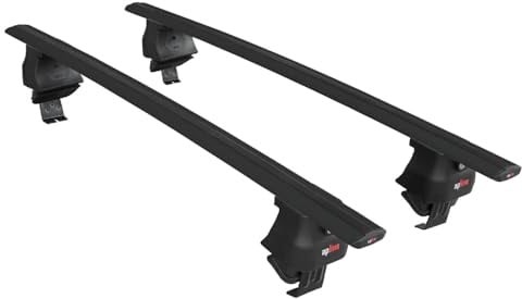 Apline Kompatibel mit Volkswagen Polo 5 (6R) 2010-2017 ACE-4 Relingträger Dachträger Auto Gepäckträger Schwarz Aluminium 2 Stangen