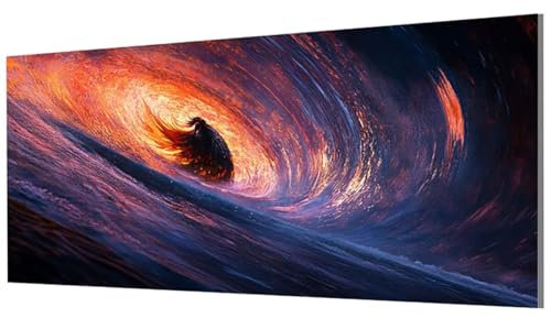 Wellen Malen Nach Zahlen Erwachsene Groß XXL 90x180cm, Malen Nach Zahlen Magie DIY Farbe Acrylfarbe ölgemälde Set mit Pinseln für Zimmer Deko Wand Aesthetic, Geschenke für Frauen, Rahmenlos Model-1675