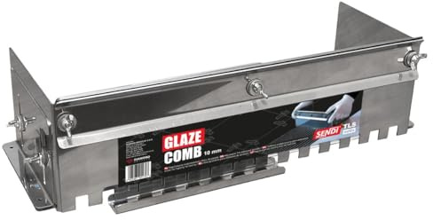 Llana dentada Extensible Regulable - Deslizador de mortero Cajon Plana Peine Caja paleta para Colocación de Baldosas azulejos losas Espátula Dentada extensible 10, 10/12, 12, 14 mm (SENDI 10 mm)
