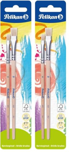 Pelikan Borstenpinsel-Set Sorte 613F, Größe 4 und 10, 2 Stück (Packung mit 2)