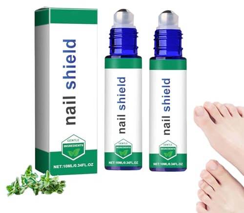 Nailshield Anti-Pilz-Stick, Nail Shield Anti Fungal Stick Roll On, Natürlicher StäRkungsmittel FüR BeschäDigte NäGel, Geeignet FüR Fuß-, Zehen- Und FingernäGel (2PC)