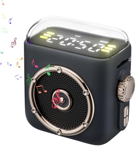 Pruojhw Tragbarer Lautsprecher | Magnetischer Musikplayer und Soundmaschine | Ultraportabler Lautsprecher mit Rückenclip | für Arbeitszimmer Auto Picknick Party Reise Fitness Workout