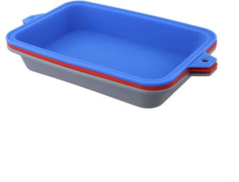 Pumixiy Wiederverwendbare Grill-Tropfschalen für Weber-Grills, Silikon-Tropfpfanneneinlagen, 3er-Pack, 21,9 x 15,2 x 4 cm, leicht zu reinigende Grillpfannen, Grillfettauffangbehälter