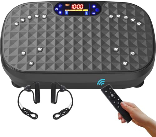 AXV Vibration Plate Fitness Platform Exercise Machine Vibrating Shaking Full Body Shaker Workout Vibrate Stand Shake Board Sport Gym for Weight Loss Fat Burner for Women Men