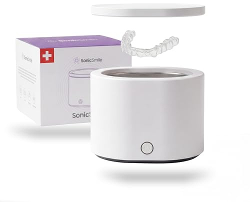 SonicSmile® Sonic One Ultraschallreiniger – Zahnschienen & Aligner, Knirscherschienen, Prothesen, Tiefenreinigung für unterwegs & zu Hause