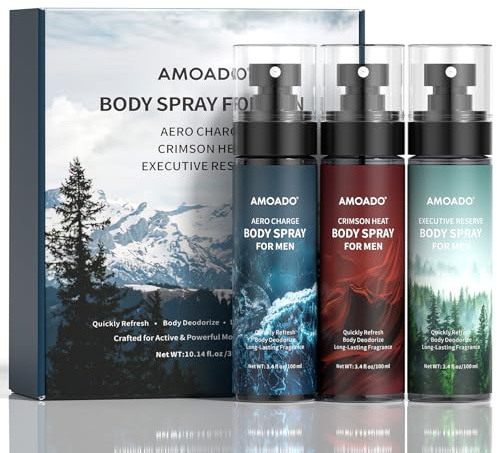 Körperspray Set für Männer – Deodorant Spray für Männer, Erfrischendes Körperspray, Aluminiumfreies Parfüm, Orientalische und Holzige Duftnoten, 3 x 100 ml