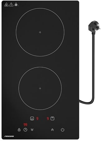 FIREGAS 29cm 2 Zone Induction Hob, Plug-in, Touch Control,Black
