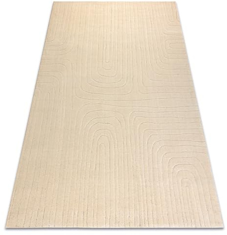 rugsx Wollteppich TEXTURA 488.05.LA100 OSTA - modern - Linien, geometrisch strukturell Creme 200x300 cm
