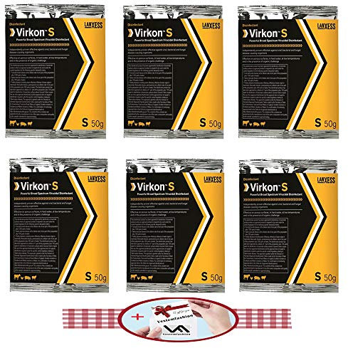 Virkon S (6 x 50 g) SACHETS DESINFEKTIONSMITTEL DEFRA GENEHMIGT Geflügel, Tiere, Zwinger und 1 kleines Geschenk vom Vestemfashion Team