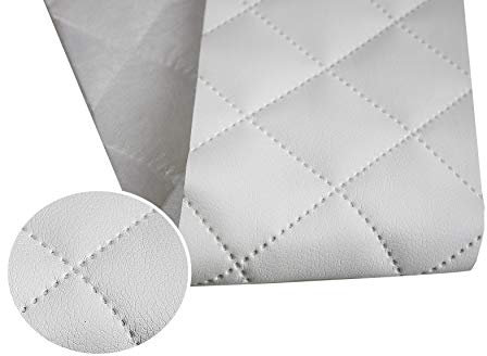 Kunstleder Gesteppt Möbel Textil Meterware Polster Stoff PU - Möbelstoff (Weiß 820)