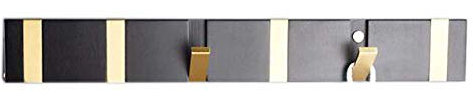 SXLSZ Patère Murale, Pliable Crochets Porte Manteau Noir et Or Crochets Muraux en Aluminium, Porte-Serviette, Patère à Crochets pour Salle de Bain, Salon, Chambre, Bureau,B Style,6 Hooks