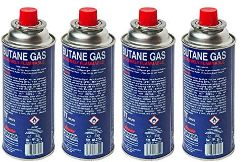 We Can Source It Ltd - Butane Gas Bottles for Portable Stoves Cookers, Grill Heaters, Chef Wand - Pack of 8 Butane Canisters