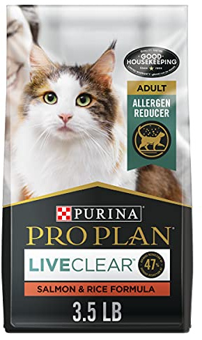 Purina Pro Plan Allergen Reducing, High Protein Cat Food, LIVECLEAR Salmon and Rice Formula - 3.5 lb. Bag