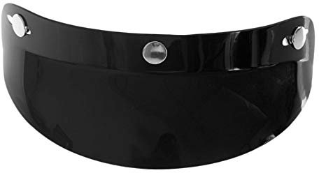 qiuxiaoaa Hot Universal 3 Snap Visiera Visiera Shield Lens per caschi da Moto Open Face Helim Bordo Nero