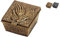Henecka -Grabschmuck - Weihwasserbecken -gefaltete Hände- wählbar in Bronze pat. & Aluminium pat.; mit oder ohne Sockel (Weihwasserbecken Bronze pat.)