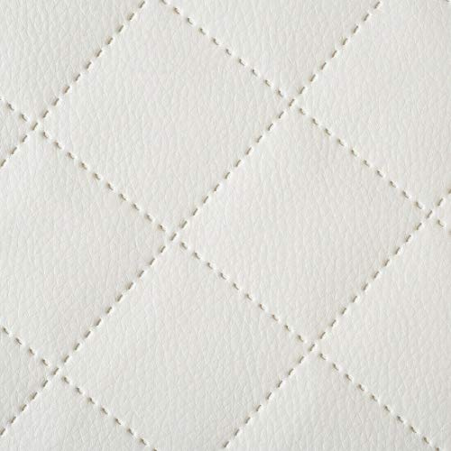 HEKO PANELS 10 Meter Kunstleder DOLARO Gesteppt 5x5cm PVC Möbelstoff, Polsterstoff Kaschiert - Weiß