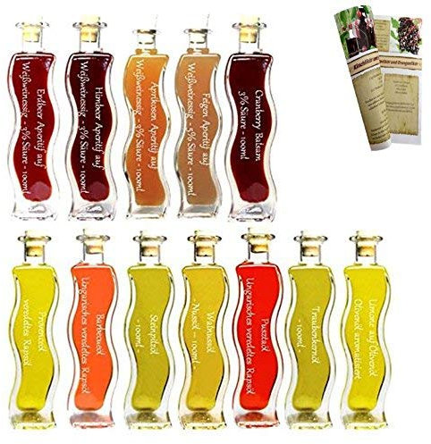 Großes Geschenkset & Probierset | 7 x 100 ml Öl & 5 x 100 ml Essig | Einzigartig im Geschmack | sehr beliebt zu jedem festlichen Anlass | mit Rezeptbroschüre…