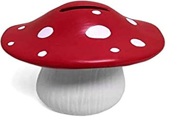 FISURA - Originelles Spardose mit Botschaft.Große Stahlspardose für Erwachsene.Zinnspardose für Geschenke. (Pilz, rot)
